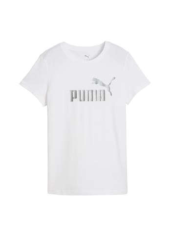 Puma T-Shirt 'ESS METALLIC No. 1' in weiß