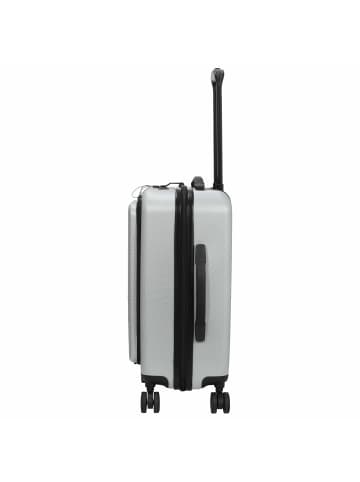 Valentino Bags Lexplor - 4-Rollen-Kabinentrolley mit Vortasche 14" 55 cm (nero) in silver