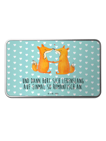 Mr. & Mrs. Panda plätzchendose Füchse Liebe mit Spruch in Türkis Pastell