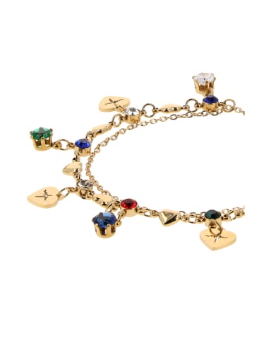 myMo Women Jewelry Set With Stud Earrings And Pendant in Gold Multicolor