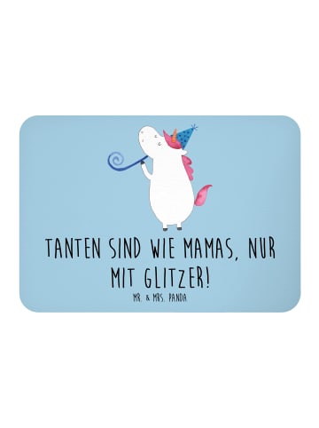 Mr. & Mrs. Panda Magnet für Pinnwand Glitzernde Tante mit Spruch in Blau Pastell