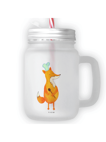 Mr. & Mrs. Panda Eiskaffee Glas Fuchs Koch ohne Spruch in Transparent