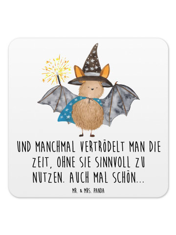 Mr. & Mrs. Panda Coaster Fledermaus Zauberer mit Spruch in Weiß