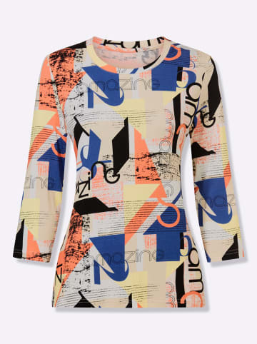 WITT WEIDEN Print-Shirt in royalblau-orange-bedruckt