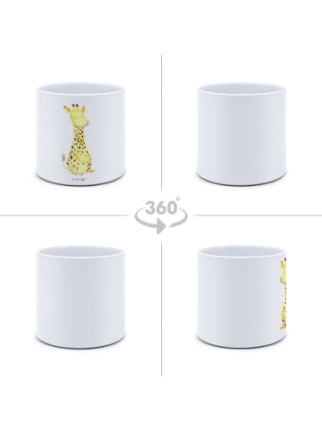 Mr. & Mrs. Panda Großer Blumenkübel Giraffe Zufrieden ohne Spruch in Weiß