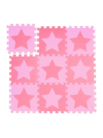 relaxdays 27x Puzzlematte Sterne in Rosa/ Pink