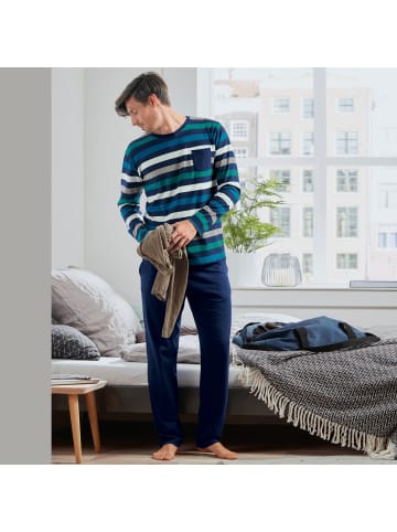 Erwin Müller Single-Jersey Schlafanzug in dunkelblau