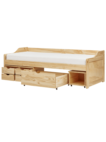 Beliani Tagesbett ROYVILLE in Braun - (W) 96 x (H) 69 x (L) 206 cm