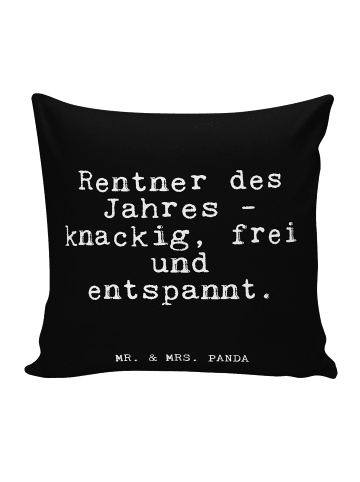 Mr. & Mrs. Panda 40x40 Kissen Rentner des Jahres -... mit Spruch in Schwarz