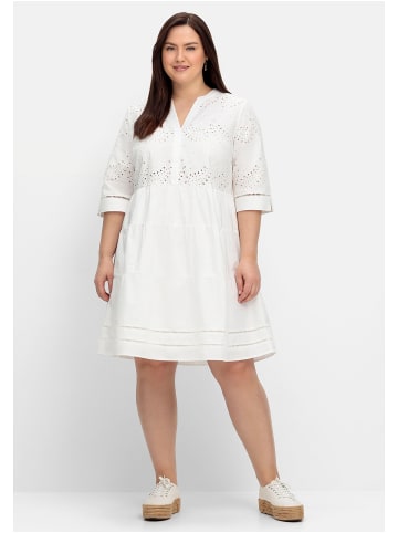 sheego Kurzes Kleid in weiß