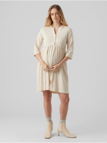 mama licious 3/4 Arm Umstands Kleid Mini Dress Schwangerschafts Still Mode MLEVI in Grau