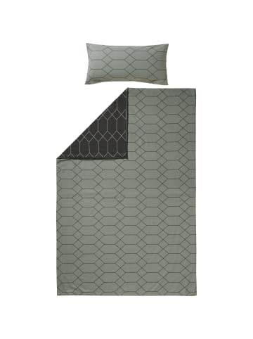 REDBEST Satin Wendebettwäsche in anthrazit-hellgrau