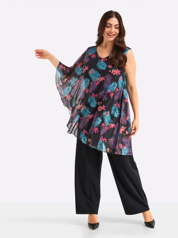 sheego Jumpsuit in schwarz-erdbeere-bedruckt