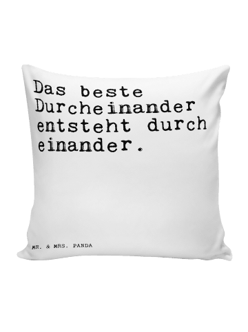 Mr. & Mrs. Panda Zierkissen Das beste Durcheinander entsteht... ... in Weiß