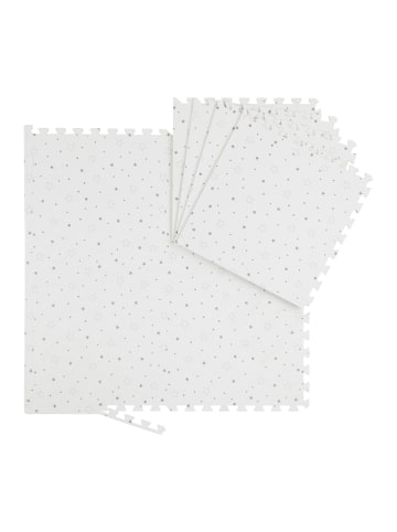 relaxdays 8x Puzzlematte "Sterne" in Weiß/ Grau