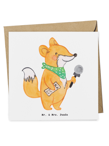 Mr. & Mrs. Panda Grußkarte Journalist Herz ohne Spruch in Weiß
