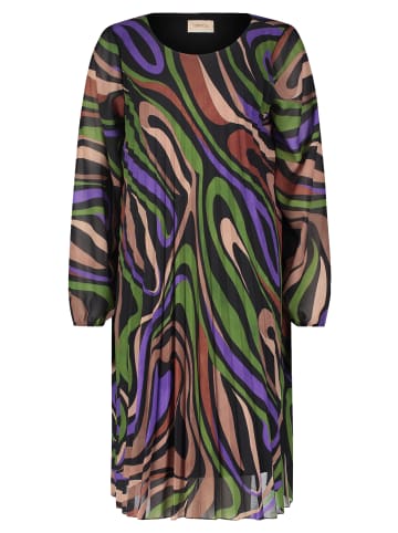 CARTOON Plisseekleid mit Muster in Khaki/Purple