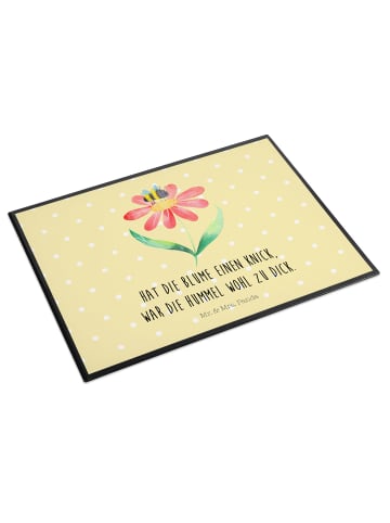 Mr. & Mrs. Panda Schreibtischunterlage Hummel Blume mit Spruch in Gelb Pastell