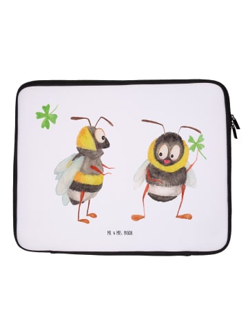 Mr. & Mrs. Panda Notebook Tasche Hummeln Kleeblatt ohne Spruch in Weiß