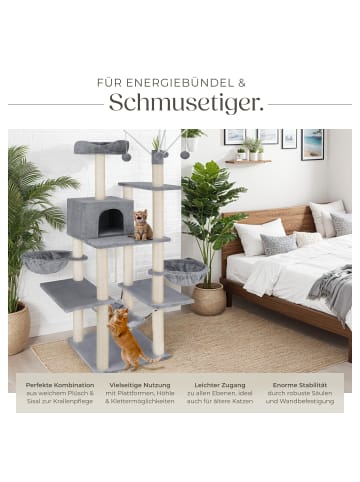 tectake Katzenbaum Lilou 165 cm Diverse Farben  (Grau)