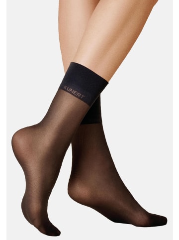 Kunert Feinsöckchen Satin Look 20 druckfreier Bund in Black
