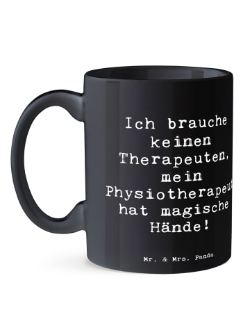Mr. & Mrs. Panda Keramikbecher Spruch Magische Hände Physiothera... in Schwarz