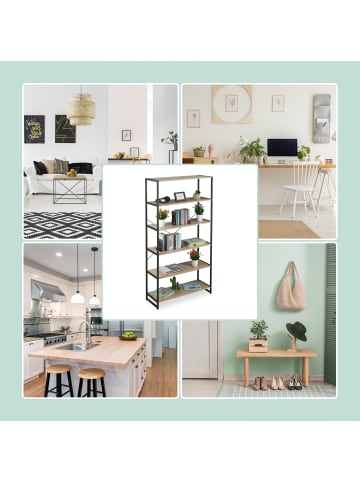 relaxdays Standregal in Braun - (B)95 x (H)180 x (T)50 cm