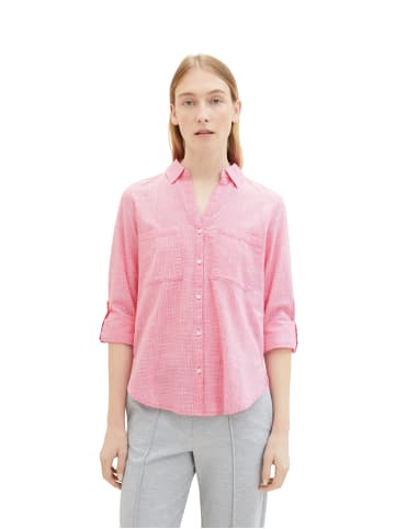 Tom Tailor Langarm Hemd BLOUSE WITH SLUB STRUCTURE in Pink