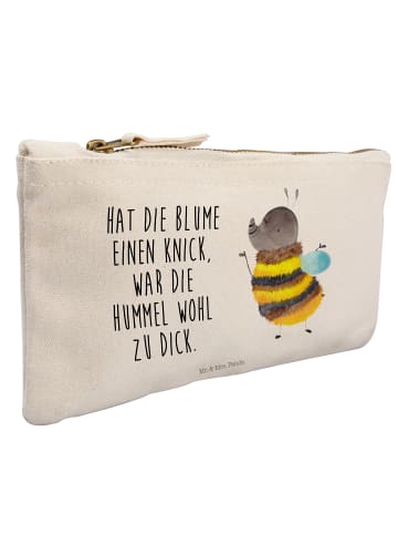 Mr. & Mrs. Panda Schminktasche Hummel flauschig mit Spruch in Weiß