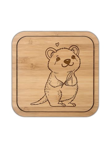 Mr. & Mrs. Panda Untersetzer quadratisch Quokka Happy ohne Spruch in Transparent