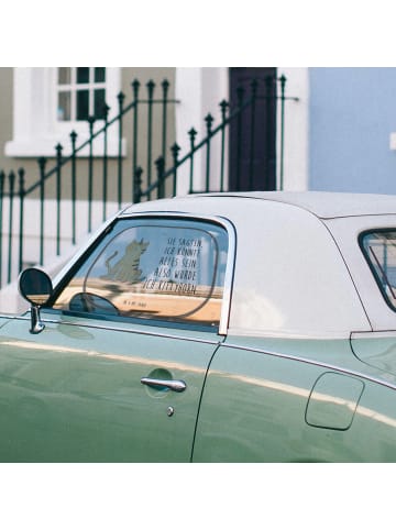 Mr. & Mrs. Panda Sonnenblende Auto Einhorn Katze mit Spruch in Weiß