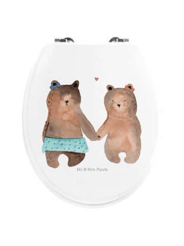 Mr. & Mrs. Panda Motiv WC Sitz Bär Freundin ohne Spruch in Weiß