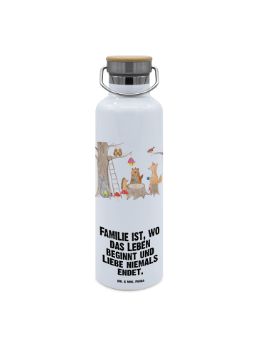 Mr. & Mrs. Panda Thermos Trinkflasche Waldtiere Picknick mit Spruch in Weiß