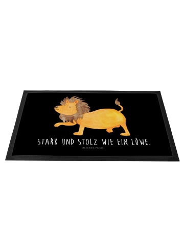 Mr. & Mrs. Panda Fußmatte Sternzeichen Löwe mit Spruch in Schwarz