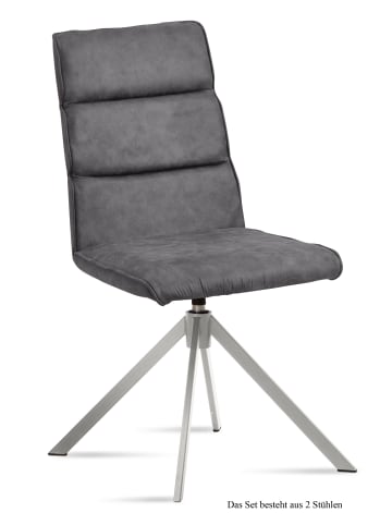 58 aufm Kessel ESSZIMMERSTUHL drehbar (2er-Set) Dulcea 47x92x60 Edelstahl/Grau