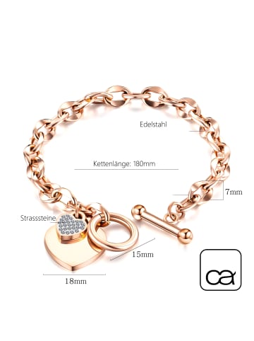 collezione alessandro Armband " Strassherz " in rosa