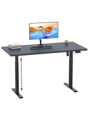VCM Schreibtisch Lona elektrisch verstellbar 140 x 80 in Schwarz / Anthrazit
