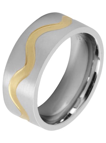 Adeliás Damen Ring aus Edelstahl in gold