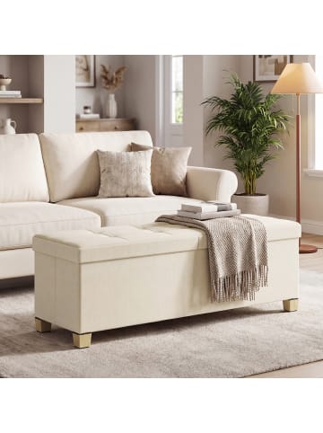 SONGMICS Sitzbank Melisa in Hellbeige - (B)110 x (H)40 x (T)38 cm
