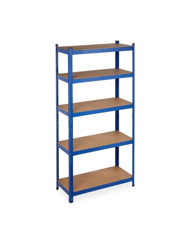 relaxdays Schwerlastregal in Blau - (B)90 x (H)180 x (T)40 cm