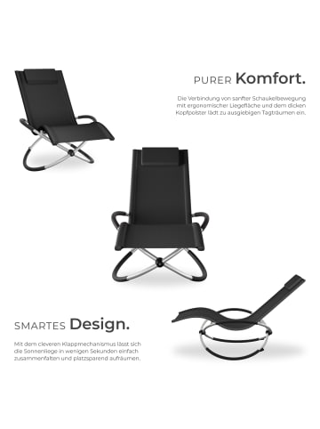tectake ergonomische Sonnenliege, Belastbarkeit 150 kg, 150 x 73 x 93 cm