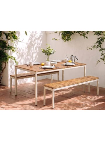 Beliani 2er-Set Gartenbank GIOVINAZZO in Braun/Weiß