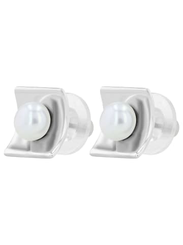 Adeliás Damen Ohrringe – Ohrstecker aus 925 Silber mit Süßwasserperle in silber