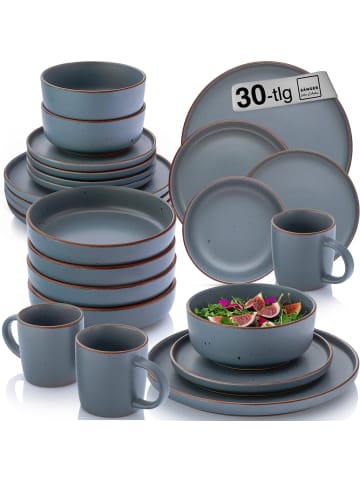 Sänger 30-tlg. Geschirrset Bombay Graphit in Blau