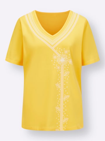Sieh an! V-Shirt in sonnengelb