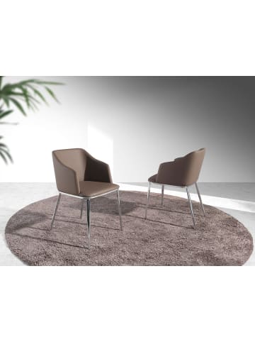 Angel Cerdá Stuhl 4022 in Braun/Stahl – (B)51 x (H)79 x (T)56 cm