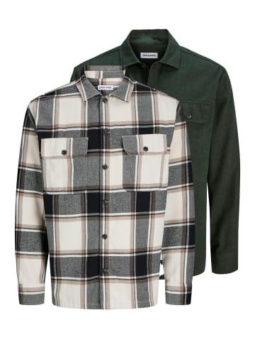 Jack & Jones Hemdjacke / Overshirt Charge in Beige / grün