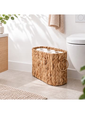 relaxdays Toilettenpapier Aufbewahrung in Natur - (B)40 x (H)25 x (T)16,5 cm