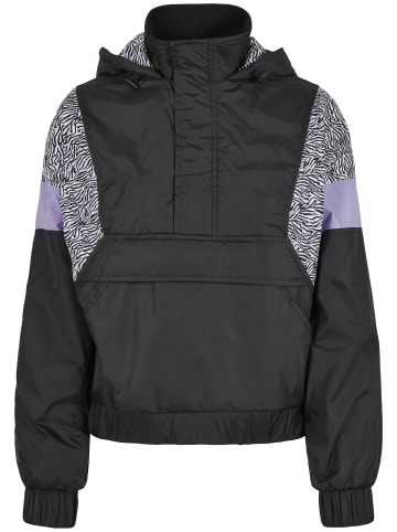 Urban Classics Urban Classics Damen Ladies AOP Mixed Pull Over Jacket in black/zebra