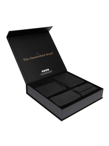 The Chesterfield Brand Geldbörse Geschenkset 4-teilig  Leder 12 cm in schwarz